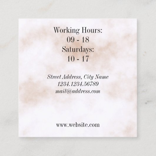 Carte De Visite Carré Lettres à la mode de géant d'élégance (Dos)