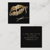 Carte De Visite Carré Lèvres, Ciseaux, Lèvres, Ciseaux (Devant / Derrière)