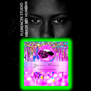 Carte De Visite Carré Lèvres de maquillage Lèvres Holographe Lège à gout