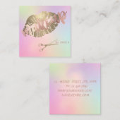 Carte De Visite Carré Lèvres élégantes, Ciseaux Holographique (Devant / Derrière)