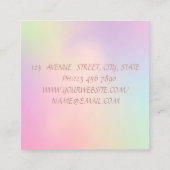 Carte De Visite Carré Lèvres élégantes, Ciseaux Holographique (Dos)