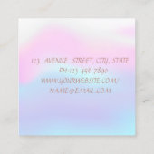 Carte De Visite Carré Lèvres Holographiques Élégantes, Ciseaux (Dos)