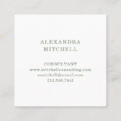 Carte De Visite Carré Liage minimal | Monogramme (Dos)