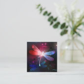 Carte De Visite Carré libellule rouge brillante (Debout devant)