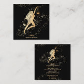 Carte De Visite Carré *~* LIBRA Zodiac Astrologie Lectures Or et Noir (Devant / Derrière)