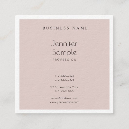 Carte De Visite Carré Libre-main Script Graceful Design Luxe Unique (Dos)