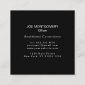 Carte De Visite Carré Ligne grise mince drapeau américain de dirigeant (Dos)