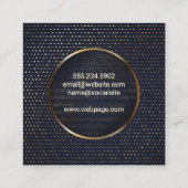 Carte De Visite Carré Lignes Abstraites | Bannière dorée (Dos)