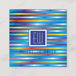 Carte De Visite Carré Lignes de dégradé minimalistes modernes et élégant