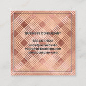 Carte De Visite Carré Lignes métalliques roses (Dos)