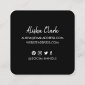 Carte De Visite Carré Like Share Suivre Brascript White Social Media (Dos)