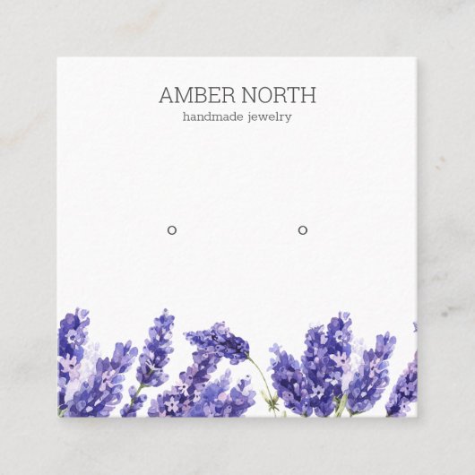 Carte De Visite Carré Lilac Lavender Bijoux à fleurs Écran d'oreille (Devant)