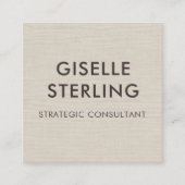 Carte De Visite Carré Linen QR Code Modern Minimal Typography  (Devant)