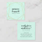 Carte De Visite Carré linére géométrique chic or parties scintillant men (Devant / Derrière)