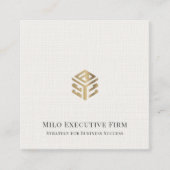 Carte De Visite Carré Linge de logo moderne de luxe (Devant)