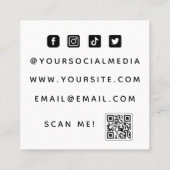 Carte De Visite Carré Lip Biting & Sparkings maquillage Artiste Qr Code (Dos)