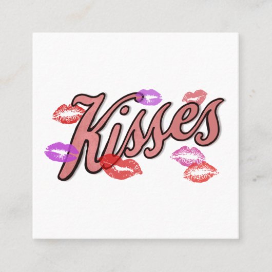 CARTE DE VISITE CARRÉ LIP KISSES (Devant)
