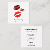 CARTE DE VISITE CARRÉ LIP PRINT LECTURES PSYCHIC FORTUNE TELLER (Devant / Derrière)