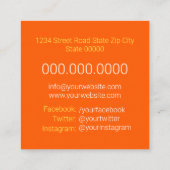 Carte De Visite Carré Livraison de pizza / Pizza (Dos)