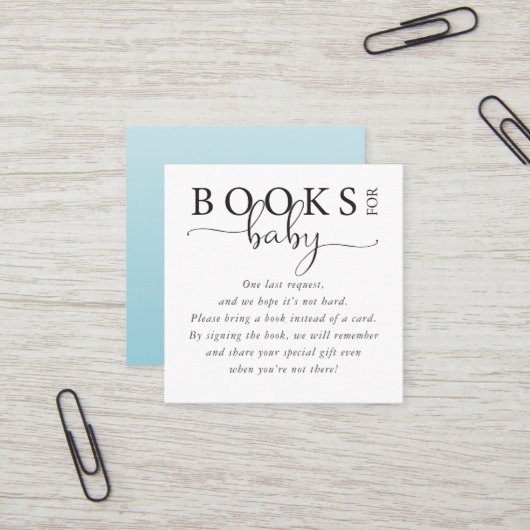 Carte De Visite Carré Livres modernes pour inserts bébé (Devant/Arrière en situation)