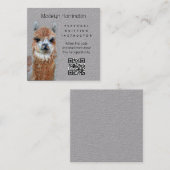 Carte De Visite Carré Llama Knitting Instructor QR code Business Card (Devant / Derrière)