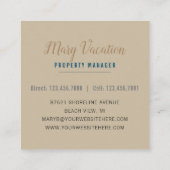 Carte De Visite Carré Location côtière des dunes de sable de plage (Dos)