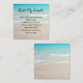 Carte De Visite Carré Location de condo de mer Publicité tropicale (Devant / Derrière)