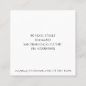 Carte De Visite Carré Logo ASL en Langue des Signes Rouge et Blanc Améri (Dos)