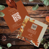 Carte De Visite Carré Logo Automne | Automne Floral artisanal