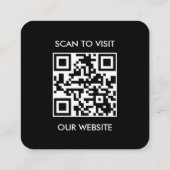 Carte De Visite Carré Logo Black Custom moderne et QR Code Professional (Dos)