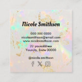 Carte De Visite Carré logo blanc opal (Dos)