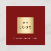 Carte De Visite Carré Logo blanc rouge QR code médias sociaux (Devant)