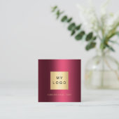 Carte De Visite Carré Logo Bourgogne QR code social médias icônes premiu (Debout devant)