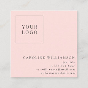 Carte De Visite Carré Logo Carré Minimaliste Moderne Professionnel Rose