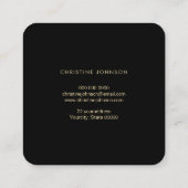 Carte De Visite Carré logo d'abeille hexagone sur noir (Dos)