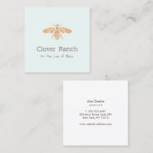 Carte De Visite Carré Logo d'abeilles Apairist Bumblebee (Devant / Derrière)