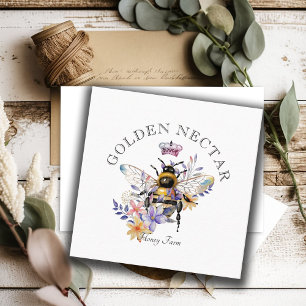 Carte De Visite Carré Logo d'abeilles vintages