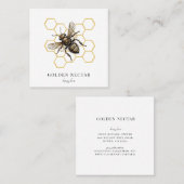 Carte De Visite Carré Logo d'abeilles vintages (Devant / Derrière)