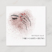 Carte De Visite Carré Logo de beauté moderne ongles Eyelashes Brosses (Devant)