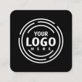 Carte De Visite Carré Logo de Black Custom moderne et code QR (Devant)