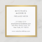 Carte De Visite Carré Logo de boîte Monogramme en Or Faux (Dos)