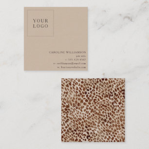 Carte De Visite Carré Logo de boutique minimaliste à impression de guépa