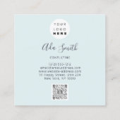 Carte De Visite Carré Logo de code QR Custom Photo Consulting Aqua (Dos)