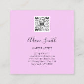 Carte De Visite Carré Logo de code QR Custom Photo Consulting Lilac (Dos)
