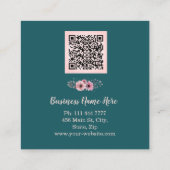 Carte De Visite Carré Logo de code QR moderne personnalisé minimaliste (Dos)