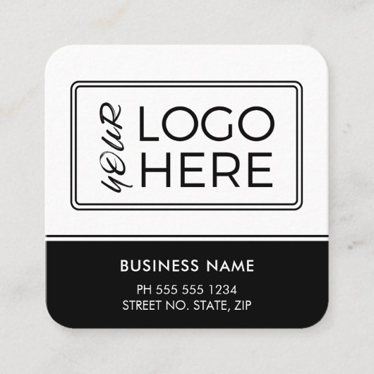 Carte De Visite Carré Logo de code QR noir simple et moderne (Devant)