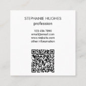 Carte De Visite Carré Logo de code QR personnalisé (Dos)