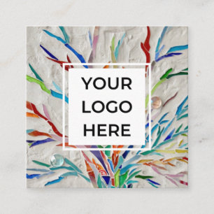 Carte De Visite Carré Logo de code QR personnalisé