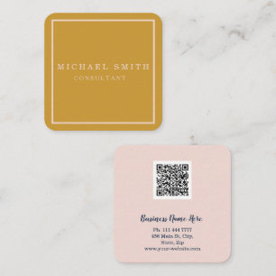 Carte De Visite Carré Logo de code QR personnalisé minimaliste moderne