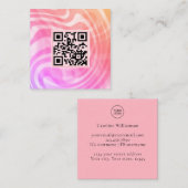 Carte De Visite Carré Logo de code QR unique Creative Light Pink (Devant / Derrière)